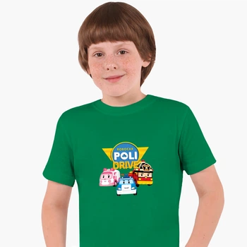 Детская футболка Робокар Поли (Robocar Poli) (25186-1617) 146-152 см Хлопок Зеленый