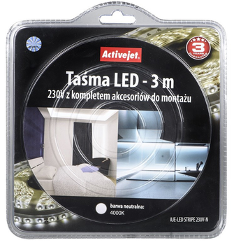 Taśma LED Activejet AJE-LED STRIPE 3m IP67 neutralna biała