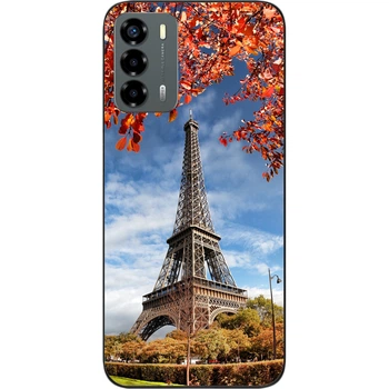 Бампер силиконовый чехол SMTT для ZTE Blade V40 Vita с картинкой Башня