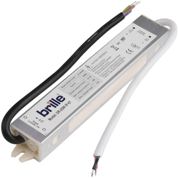 LED драйвер Brille DR-20W IP-67 AC 170-250V DC 12V (109158)