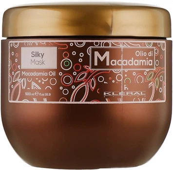Маска для гладкости и шелковистости волос Kleral System Olio Di Macadamia Silky с маслом макадамии 500 мл для питания и блеска