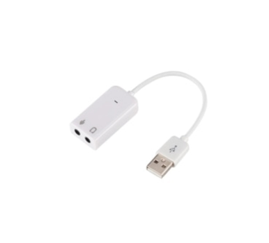 Адаптер-переходник Usb-звуковая карта (На кабеле) White