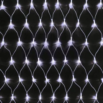 Гирлянда сетка 260 Led (белый кабель) Белая (2,5*0,6м)