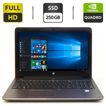 Рабочая станция Б-класс HP Zbook 15 G4 / 15.6" IPS / Intel Core i7-7700HQ (4(8) ядра по 2.8-3.8 GHz) / 16GB DDR4 / 256GB SSD / Quadro M1200, 4GB GDDR5, 128-bit / WebCam / HDMI б/у
