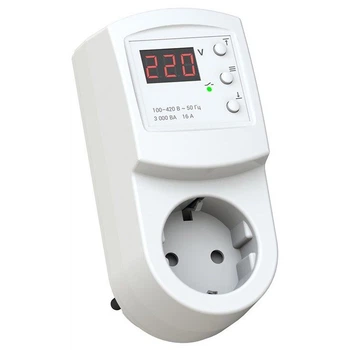 Фільтр захисний реле Voltronic ZUBR-R1 16А, 3000ВА, 120-280В, з індикатором напруги