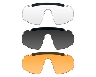 Тактические защитные очки Wiley X Sabre Advanced Set 3in1 - матовый Черный