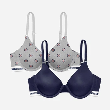 Набор бюстгальтеров с косточками Tommy Hilfiger 833196849 34B 2 шт Серый/Синий (1159777732)