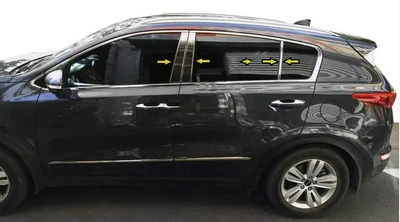 Молдинг дверных стоек из нержавеющей стали на Kia Sportage 2015-2021 годов