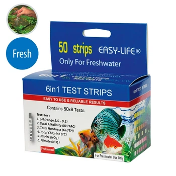 Тест для визначення якості води в акваріумі Easy-Life 6in1 test strips 50 тестів (TST61)
