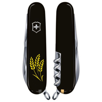 Нож VictoRinox Spartan Ukraine Black "Колосся Пшениці" (1.3603.3_T1338u)