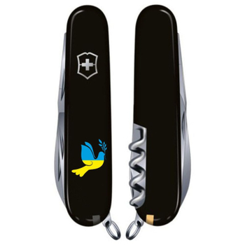 Нож VictoRinox Climber Ukraine Black "Голуб Миру Жовто-Блакитний" (1.3703.3_T1036u)