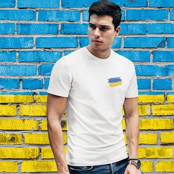 Футболка Fruit of the Loom с винтажным флагом Украины лого XL Белая