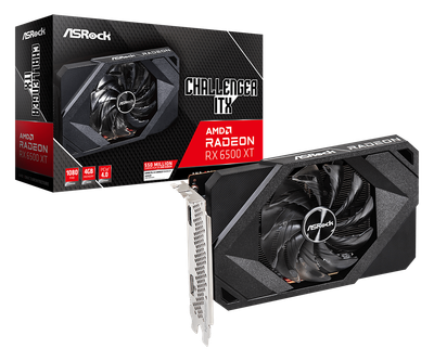 Відеокарта ASRock, Radeon RX 6500 XT, Challenger ITX, 4Gb GDDR6, 64-bit, HDMI/DP, 2815/18000 MHz, 8-