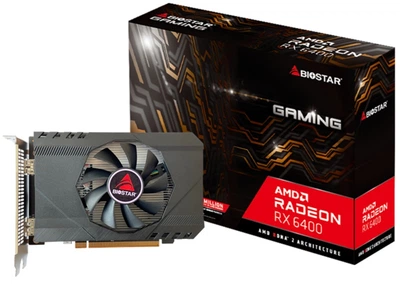 Відеокарта Biostar, Radeon RX 6400, 4Gb GDDR6, 64-bit, HDMI/DP, 2321/16000 MHz (VA6406RA46)