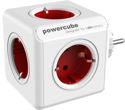 Сетевой разветвитель Allocacoc Powercube На 5 розеток Красный (1100RD/DEORP)