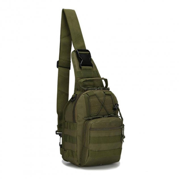 Тактическая армейская сумка-рюкзак через плечо для военных Оливковый
