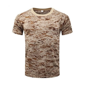 Тактическая футболка Flas; S/44-46; 100% Хлопок. Пиксель Desert. Армейская футболка.