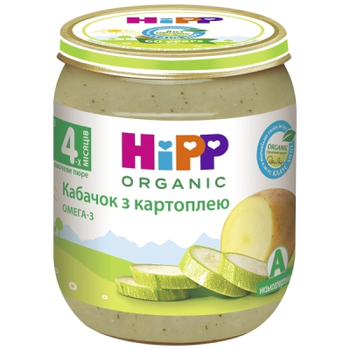 Детское пюре HiPP Organic Кабачок з картоплею, 125 г (9062300131182)
