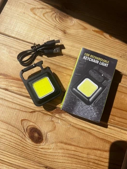 Фонарик брелок аккумуляторный Solar LED COB c карабином и магнитом 500 mAh