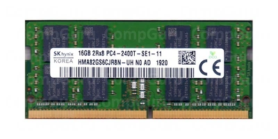Оперативна пам'ять для ноутбука Hynix DDR4 16GB 2400MHz SO-DIMM 2Rx8 PC4-2400T (HMA82GS6CJR8N-UН)