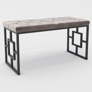 Банкетка Vi-Tall 60×35×45 см, вікно, корпус чорний, каретна стяжка, велюр