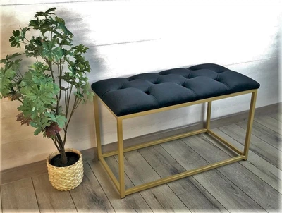 Банкетка Vi-Tall 60×35×45 см, корпус золото, каретна стяжка, велюр