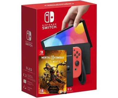 Nintendo Switch (OLED model) Neon Blue-Red + Игра Mortal Kombat 11 Ultimate Edition (русские субтитры)