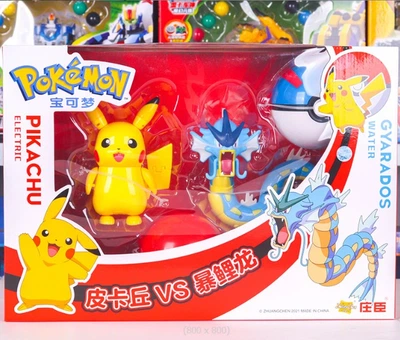 Набор фигурок Покемон Покебол Pikachu и Gyarados Pokemon GO шар с фигуркой-трансформером