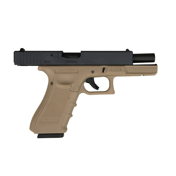 Страйкбольний пістолет WE Glock 17 Gen4. WE-057 Metal GBB Half Tan