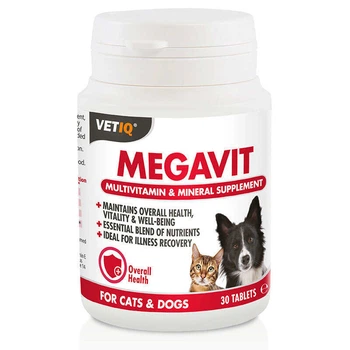 VetIQ Megavit Cats & Dogs - Витаминно-минеральная добавка для котов и собак 30 шт. (750826000639)