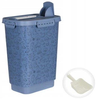 Контейнер для хранения сухого корма котов и собак (голубой) Rotho MyPet Food Box Cody 50 л + Scoop (7610859232984)