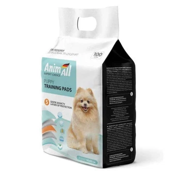 Пеленки тренировочные для щенков и собак AnimAll Puppy Training Pads 60х60 см / 100 шт. (4820224500256)