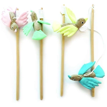 Игрушка-дразнилка птичка, светящаяся в темноте для котов M-Pets Bird Cat Wand 35 см (6953182710899)