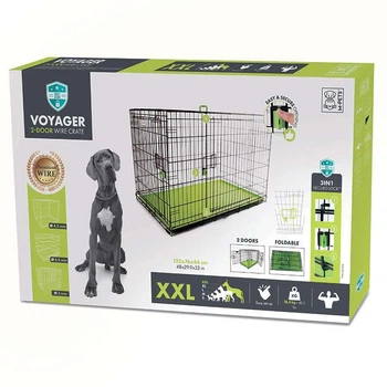 Проволочная клетка с 2 дверями и запатентованным замком Securo lock для собак M-Pets Voyager Wire Crate 2 doors XXL (122х76х84 см) (6953182730026)