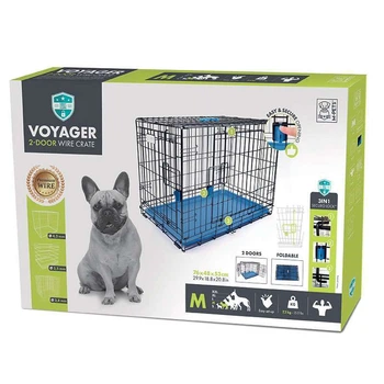 Дротова клітка з 2 дверима та запатентованим замком Securo lock для собак M-Pets Voyager Wire Crate 2 doors M (76х48х53 см) (6953182730828)