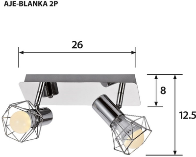Светильник спотовый Activejet BLANKA 2P 80 W E14x2