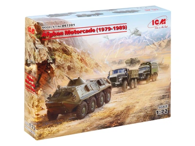 Сборная модель ICM Афганская автоколонна 1979-1989 г. УРАЛ-375Д, УРАЛ-375А, АТЗ-5-375, БТР-60ПБ DS 7201