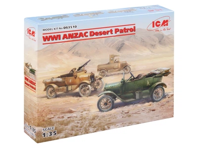 Сборная модель ICM "Пустынный патруль" ANZAC Model T LCP, Utility, Touring DS3510