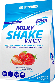 Білкова добавка 6PAK Milky Shake Whey 700 г Полуниця (5902811802581)