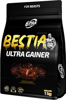 6PAK Bestia Ultra Gainer 1000 g Chocolate (5902114044343)
