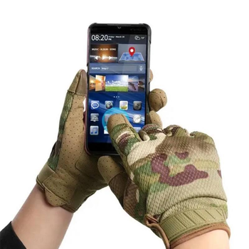 Перчатки тактические армейские с пальцами ВСУ Мультикам 20222176 10000 L койот (OR.M_1787463975)