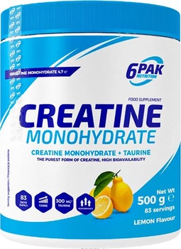6PAK Creatine Monohydrate 500 g Jar Lemon (5902811810692)