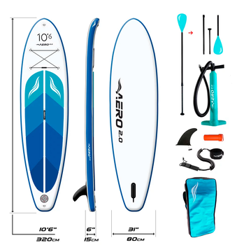 Надувна SUP дошка AERO Board 2.0 (320х15х80см) 10.6' Blue Ocean