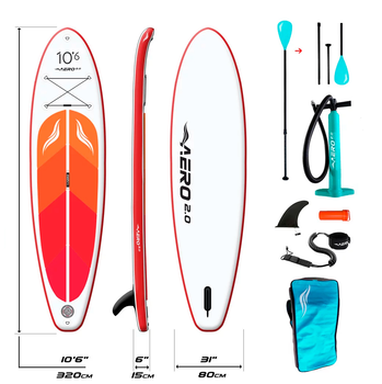 Надувна SUP дошка AERO Board 2.0 (320х15х80см) 10.6' Red Orange