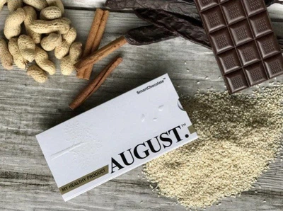 Шоколад веган молочный My healthy product AUGUST с кунжутом и арахисом без сахара 80г