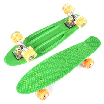 Пенни борд (Penny Board) 1705 Best Board 22" со светящимися колесами, Зеленый