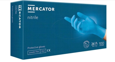 Перчатки нитриловые Mercator Nitrile нестерильные неопудренные голубые S (44914062)