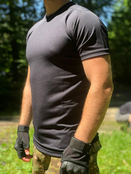 Тактическая футболка черная кулмакс (coolmax) 60 (XXXXXL)