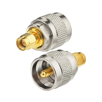 Переходник антенный&nbsp;SMA Male - UHF Male (PL-259) для автомобильной рации радиостанции, адаптер для антенны