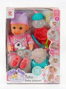 Пупс "Tutu Baby playset", музичний чіп, характерні звуки та фрази, заплющує очі, аксесуари, в коробці